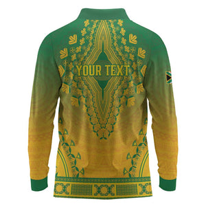 Personalized Afro South Africa Long Sleeve Polo Shirt African Dashiki Style - African Pride