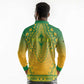 Personalized Afro South Africa Long Sleeve Polo Shirt African Dashiki Style - African Pride