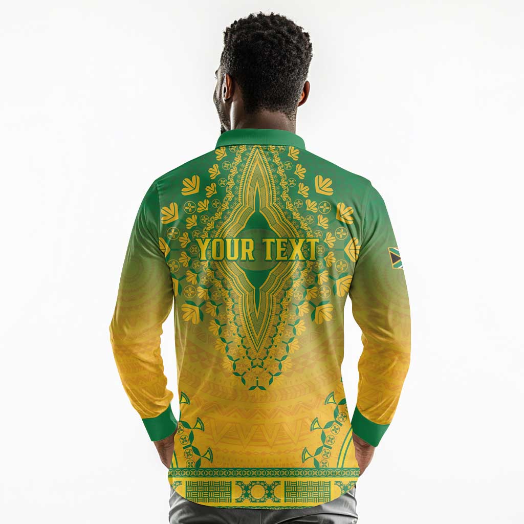 Personalized Afro South Africa Long Sleeve Polo Shirt African Dashiki Style - African Pride