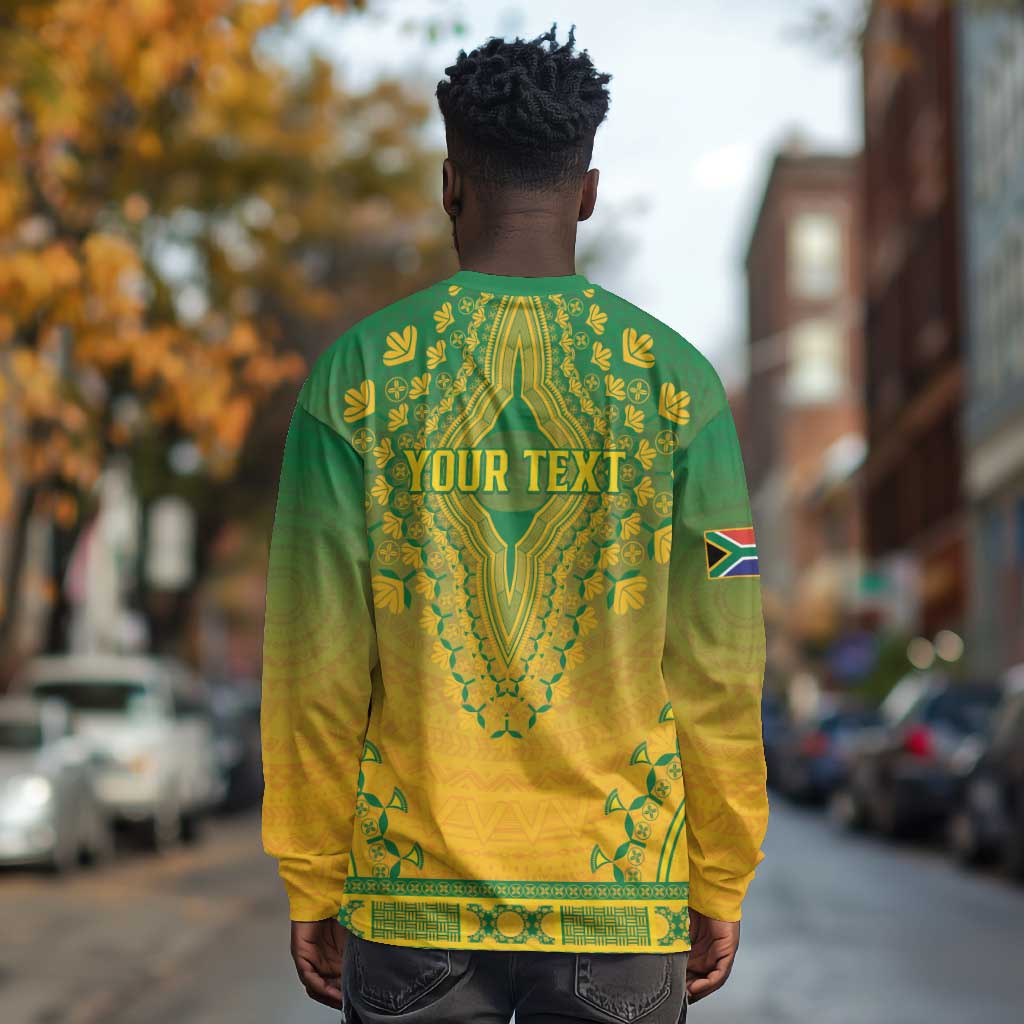 Personalized Afro South Africa Long Sleeve Shirt African Dashiki Style - African Pride