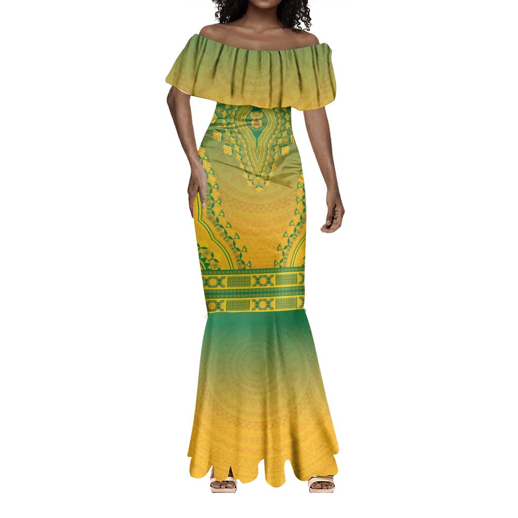 Personalized Afro South Africa Mermaid Dress African Dashiki Style - African Pride