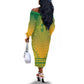 Personalized Afro South Africa Off The Shoulder Long Sleeve Dress African Dashiki Style - African Pride