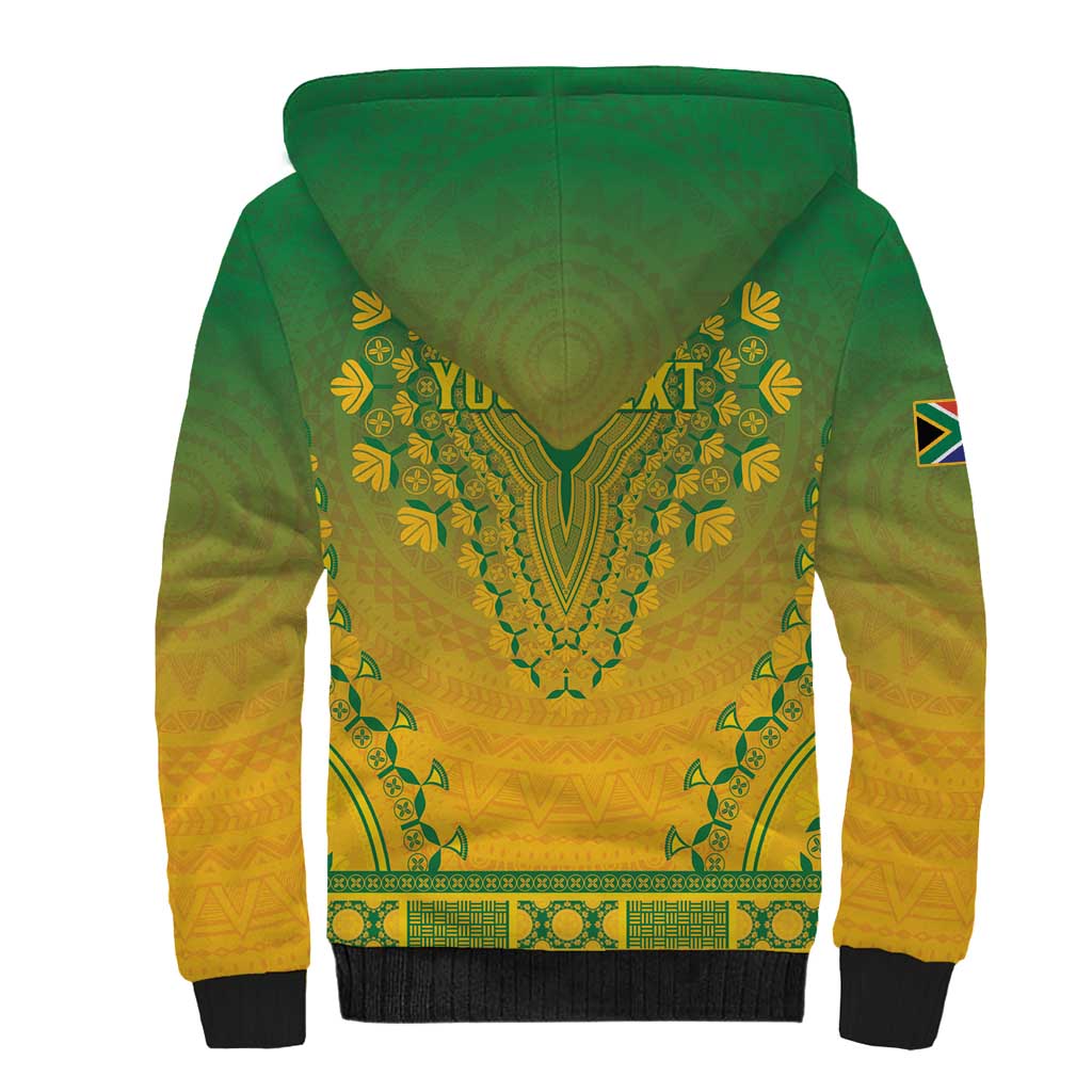 Personalized Afro South Africa Sherpa Hoodie African Dashiki Style - African Pride