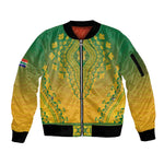Personalized Afro South Africa Sleeve Zip Bomber Jacket African Dashiki Style - African Pride