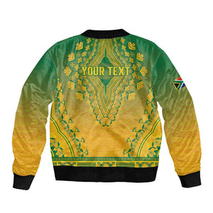 Personalized Afro South Africa Sleeve Zip Bomber Jacket African Dashiki Style - African Pride