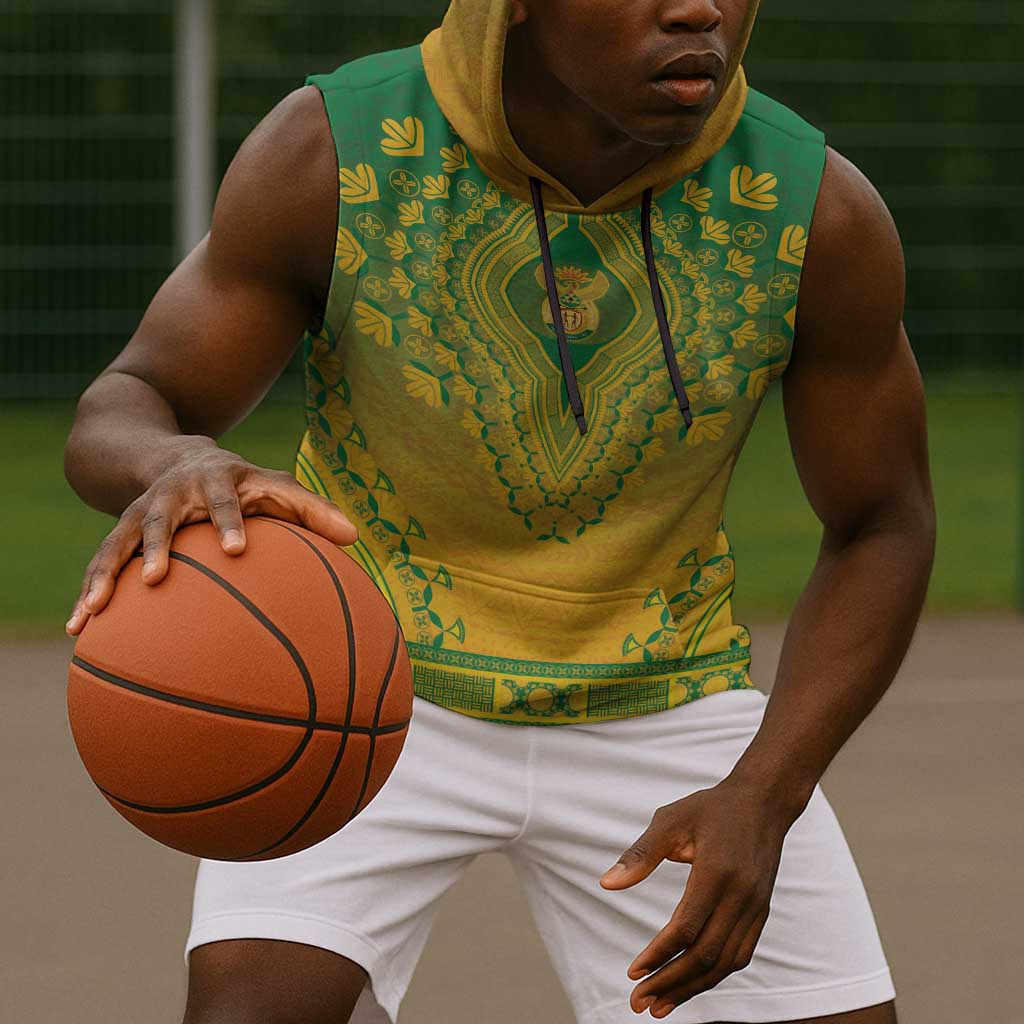 Personalized Afro South Africa Sleeveless Hoodie African Dashiki Style - African Pride