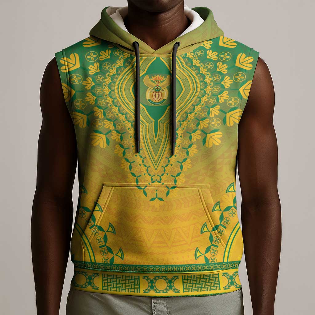 Personalized Afro South Africa Sleeveless Hoodie African Dashiki Style - African Pride