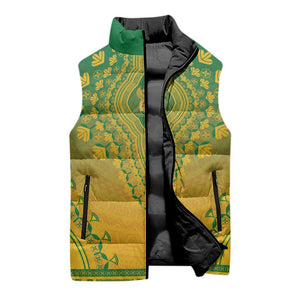 Personalized South Africa African Dashiki Sleeveless Puffer Jacket