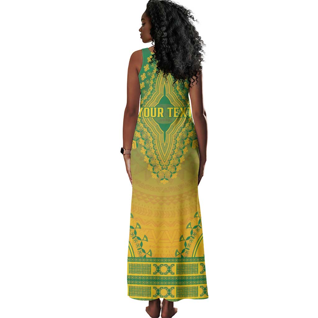 Personalized Afro South Africa Tank Maxi Dress African Dashiki Style - African Pride