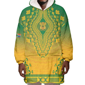 Personalized Afro South Africa Wearable Blanket Hoodie African Dashiki Style - African Pride