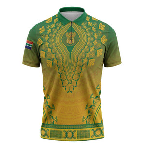 Personalized South Africa African Dashiki Zipper Polo Shirt