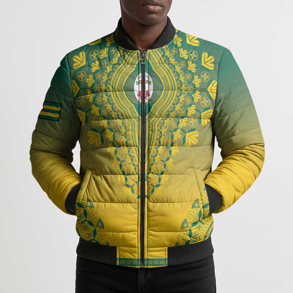 Personalized Togo African Dashiki Bomber Puffer Jacket