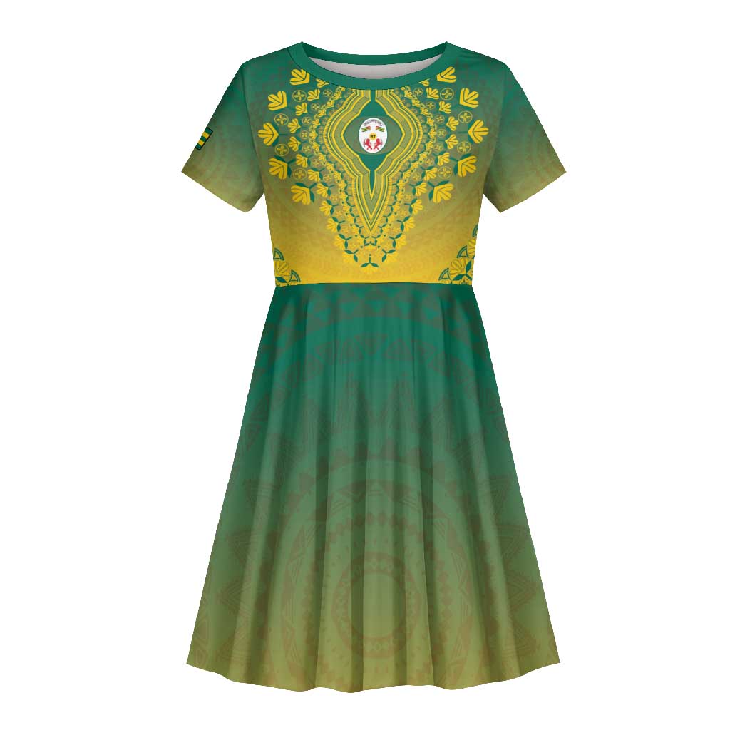 Personalized Afro Togo Kid Short Sleeve Dress African Dashiki Style - African Pride