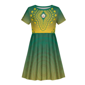 Personalized Afro Togo Kid Short Sleeve Dress African Dashiki Style - African Pride