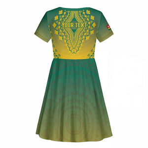 Personalized Afro Togo Kid Short Sleeve Dress African Dashiki Style - African Pride