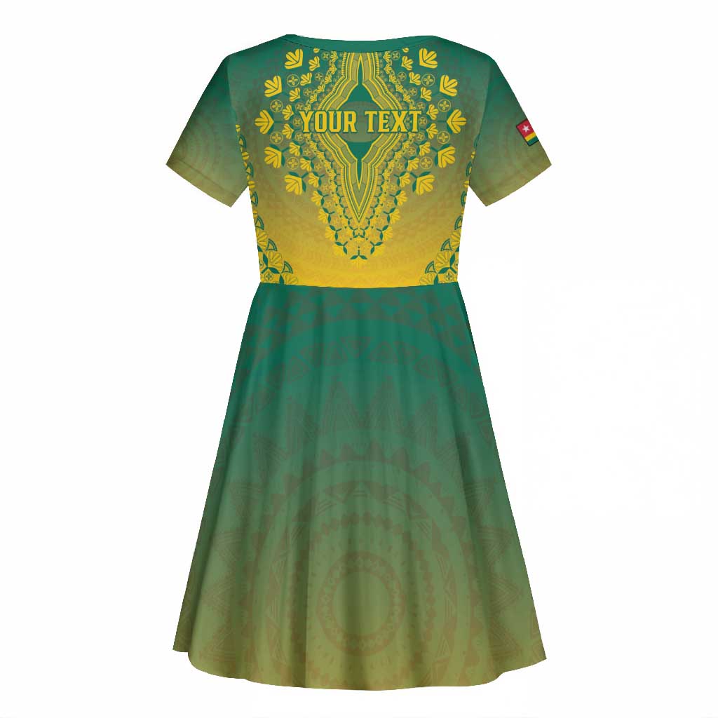 Personalized Afro Togo Kid Short Sleeve Dress African Dashiki Style - African Pride