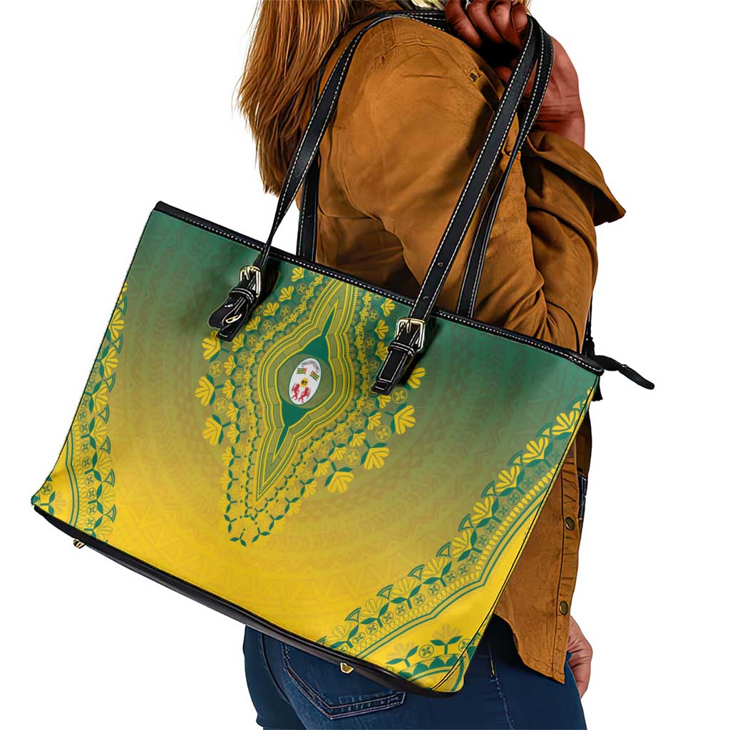 Afro Togo Leather Tote Bag African Dashiki Style - African Pride