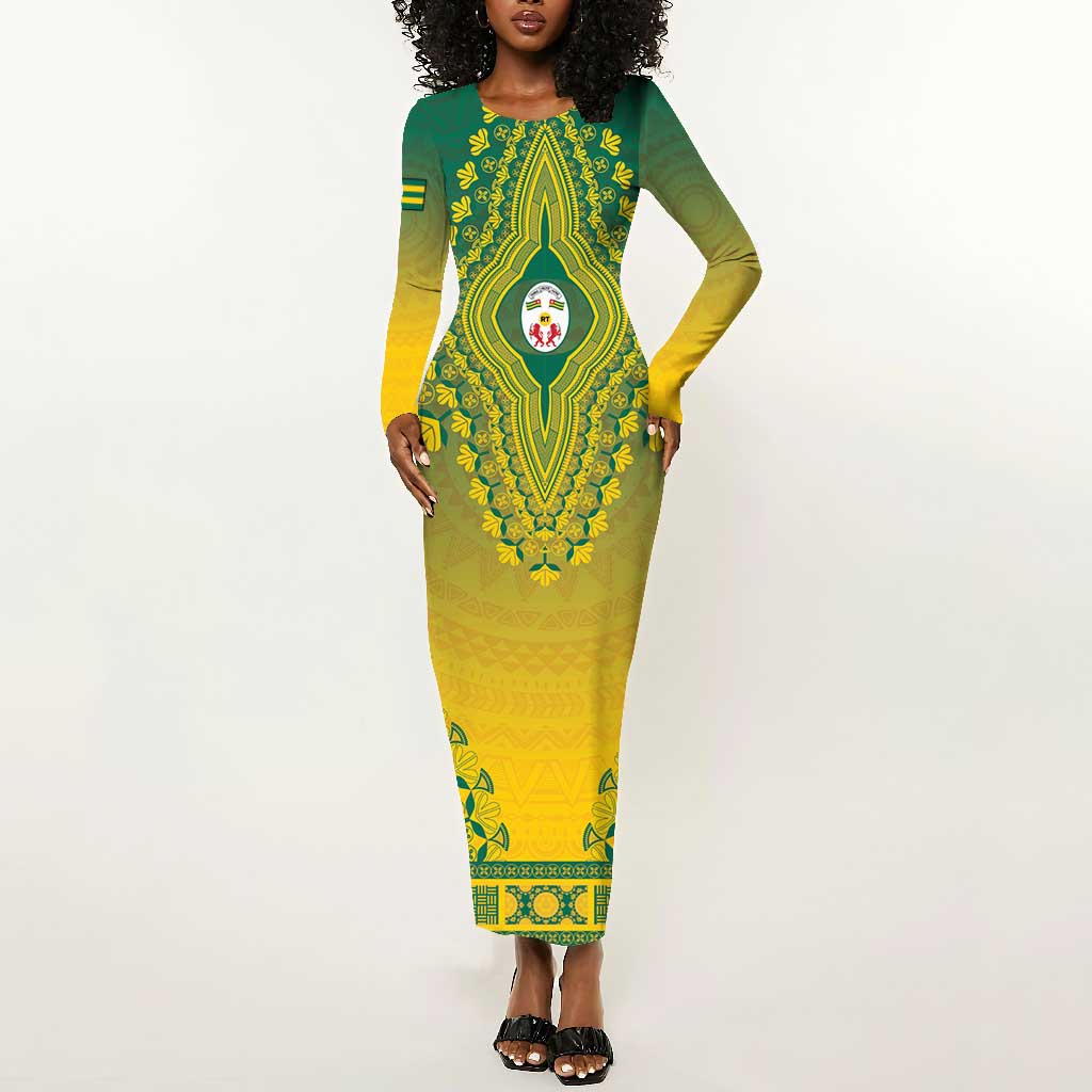 Personalized Afro Togo Long Sleeve Bodycon Dress African Dashiki Style - African Pride