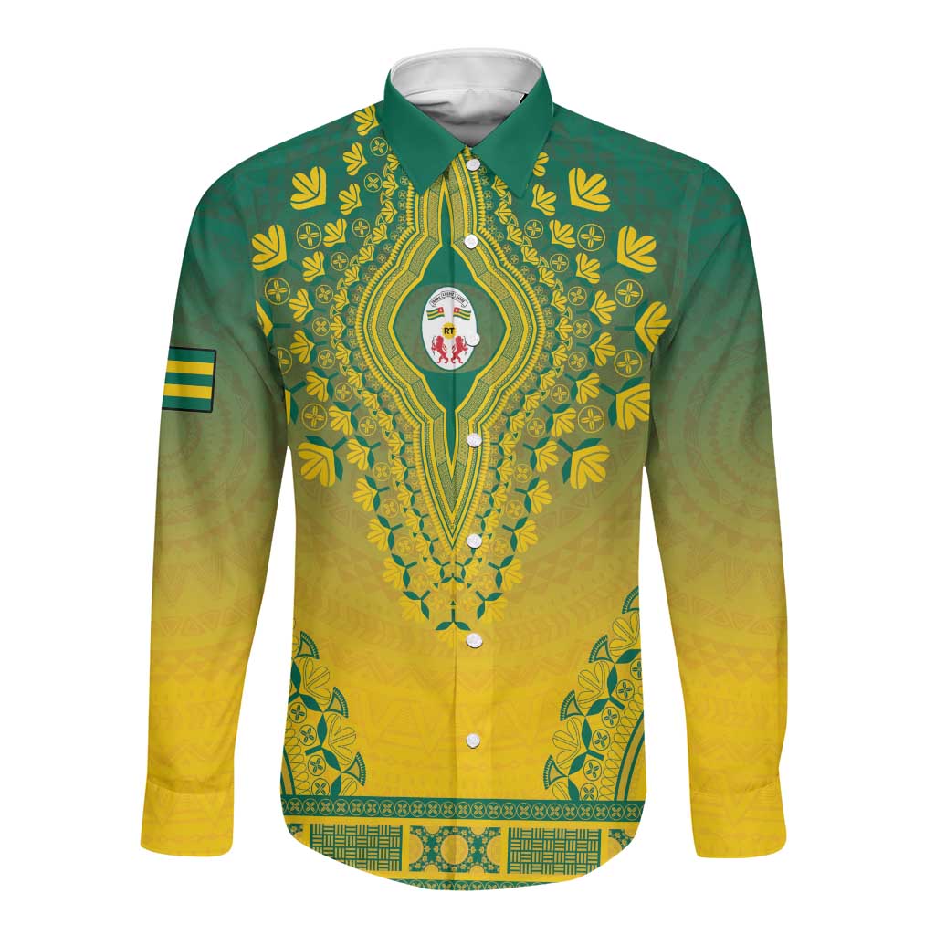 Personalized Afro Togo Long Sleeve Button Shirt African Dashiki Style - African Pride