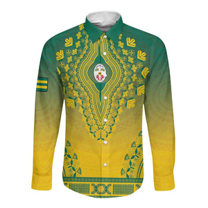 Personalized Afro Togo Long Sleeve Button Shirt African Dashiki Style - African Pride