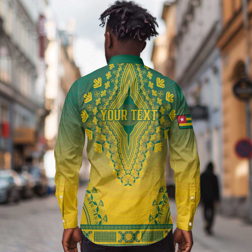 Personalized Afro Togo Long Sleeve Button Shirt African Dashiki Style - African Pride
