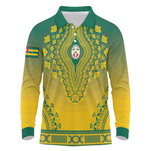 Personalized Afro Togo Long Sleeve Polo Shirt African Dashiki Style - African Pride