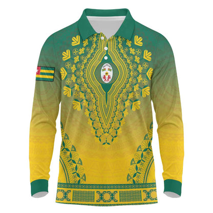 Personalized Afro Togo Long Sleeve Polo Shirt African Dashiki Style - African Pride