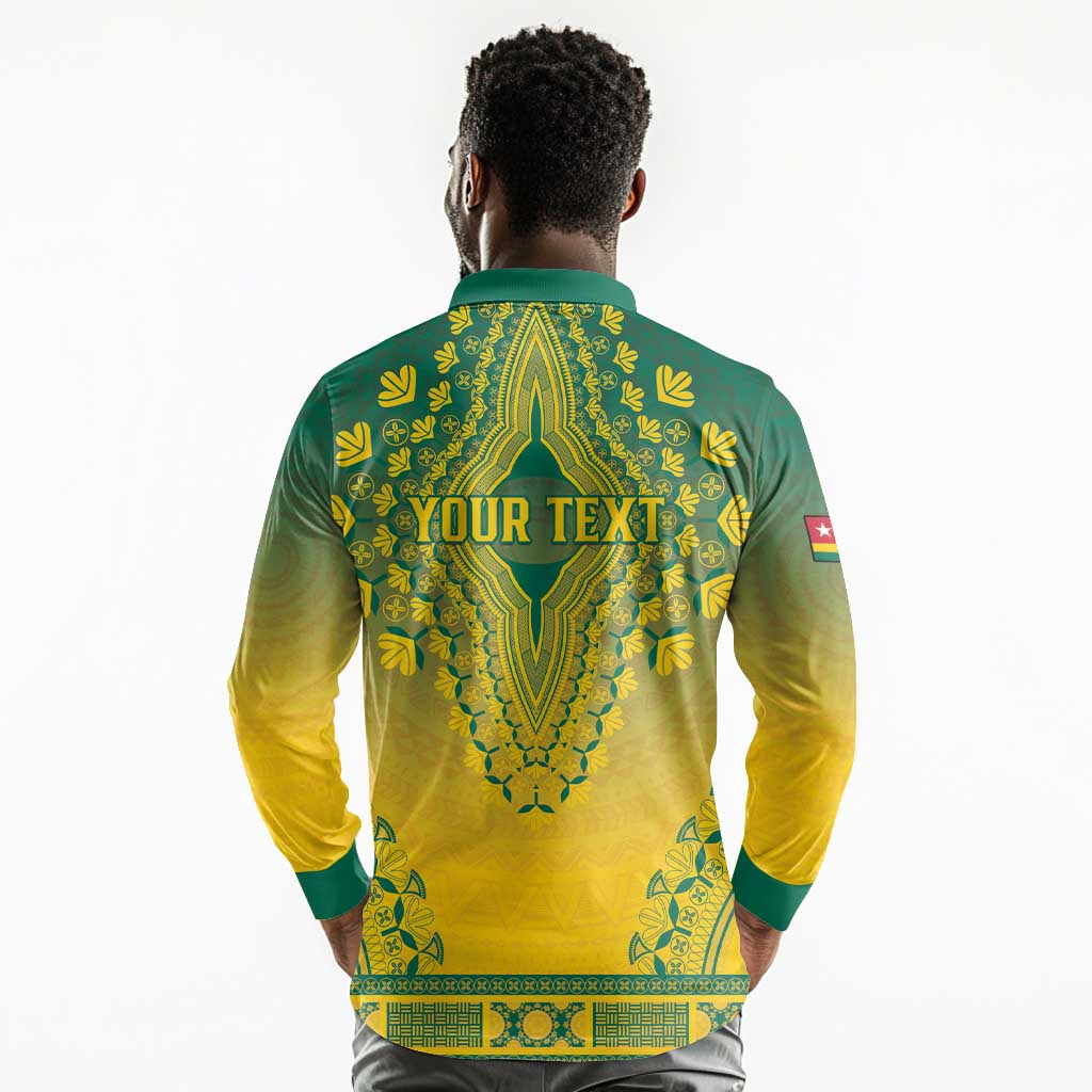Personalized Afro Togo Long Sleeve Polo Shirt African Dashiki Style - African Pride