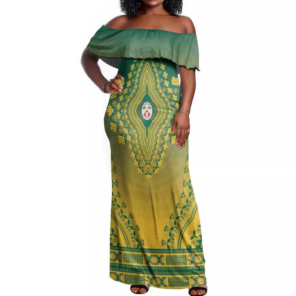 Personalized Afro Togo Off Shoulder Maxi Dress African Dashiki Style - African Pride