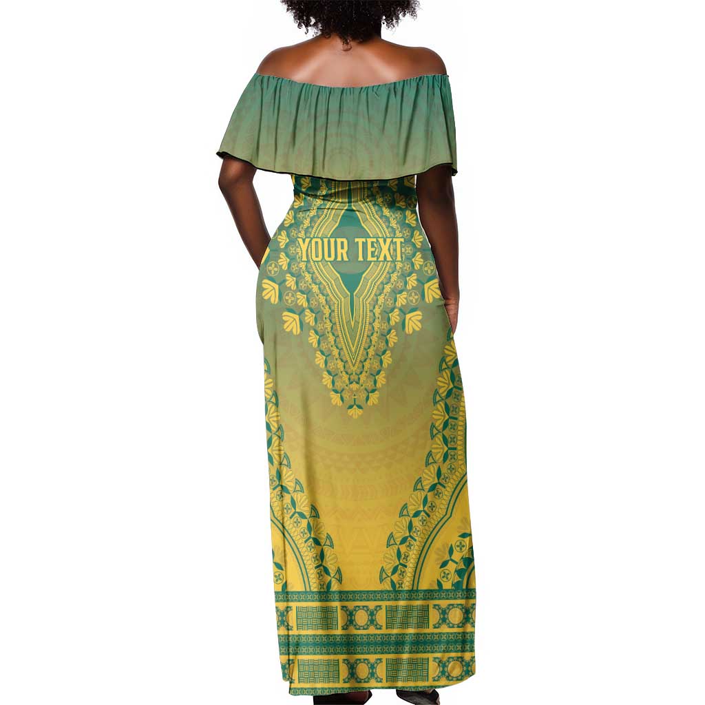 Personalized Afro Togo Off Shoulder Maxi Dress African Dashiki Style - African Pride