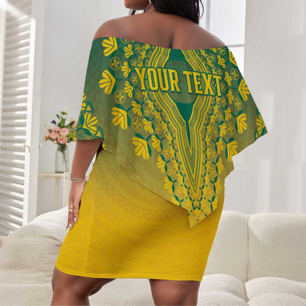 Personalized Afro Togo Off Shoulder Short Dress African Dashiki Style - African Pride