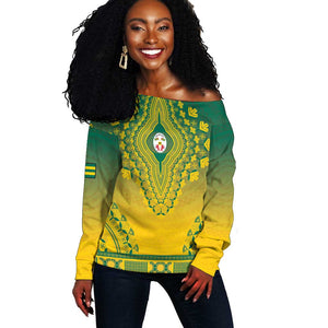 Personalized Afro Togo Off Shoulder Sweater African Dashiki Style - African Pride