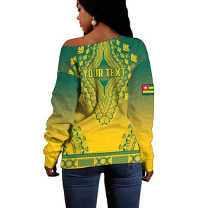 Personalized Afro Togo Off Shoulder Sweater African Dashiki Style - African Pride