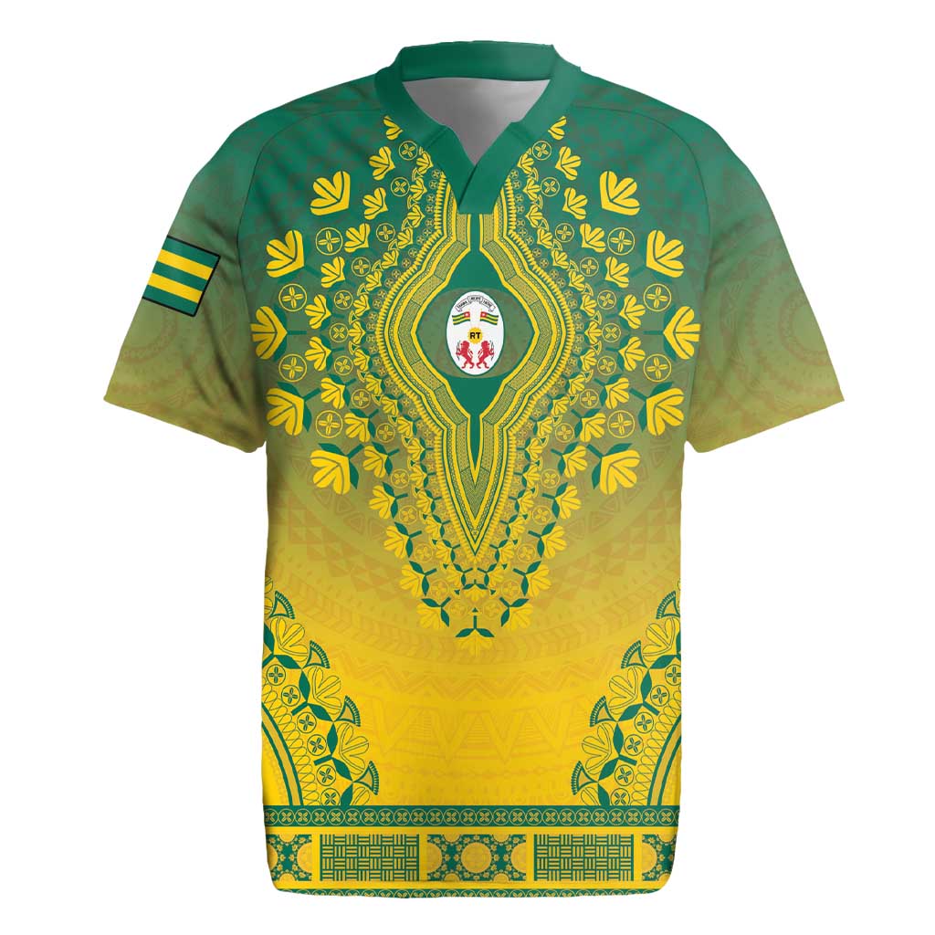 Personalized Afro Togo Rugby Jersey African Dashiki Style - African Pride