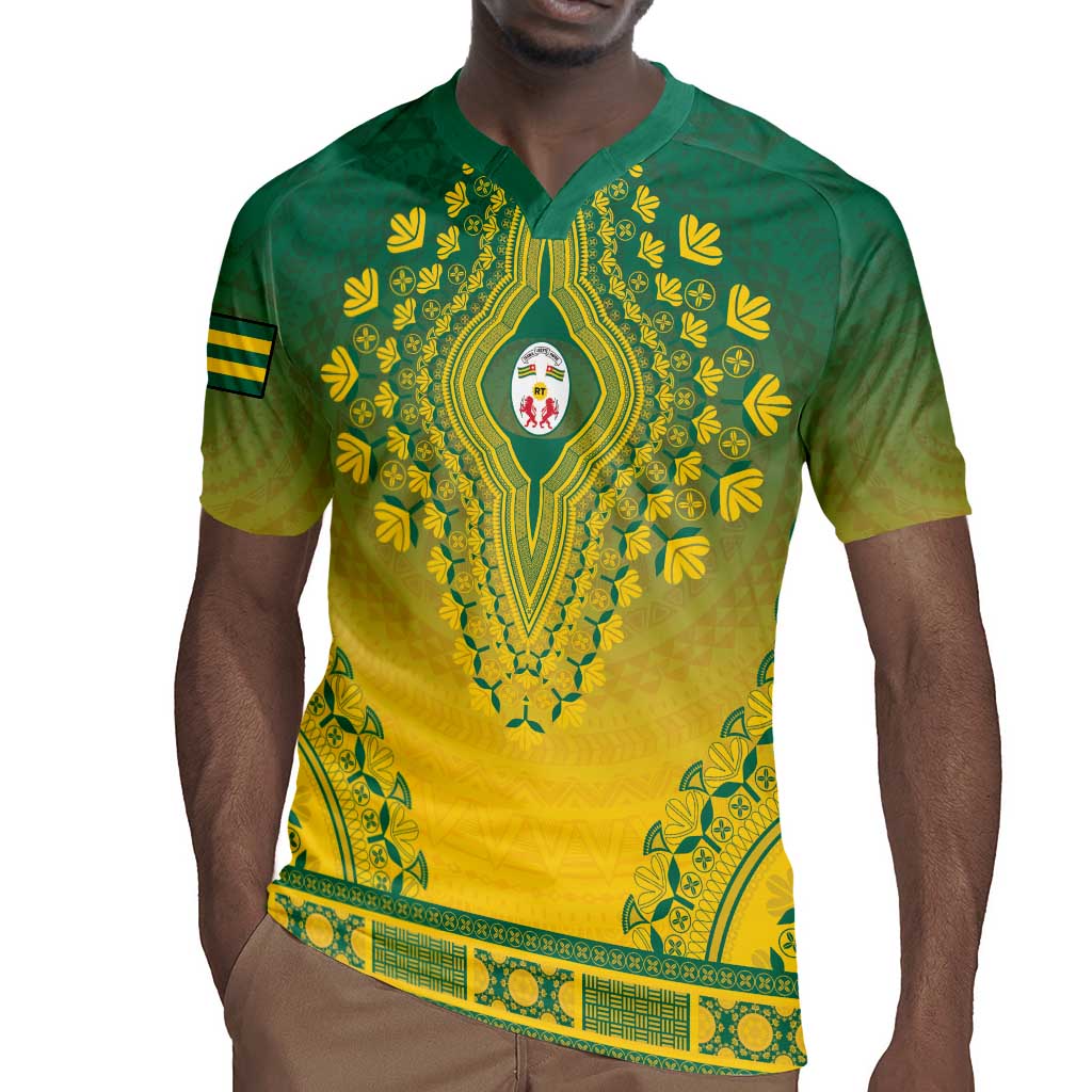 Personalized Afro Togo Rugby Jersey African Dashiki Style - African Pride