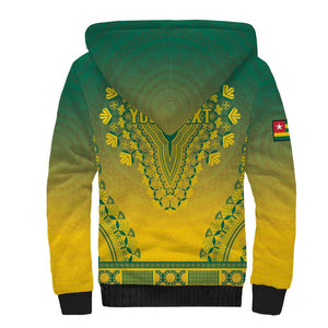Personalized Afro Togo Sherpa Hoodie African Dashiki Style - African Pride