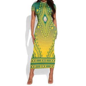 Personalized Afro Togo Short Sleeve Bodycon Dress African Dashiki Style - African Pride