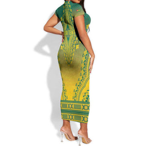 Personalized Afro Togo Short Sleeve Bodycon Dress African Dashiki Style - African Pride