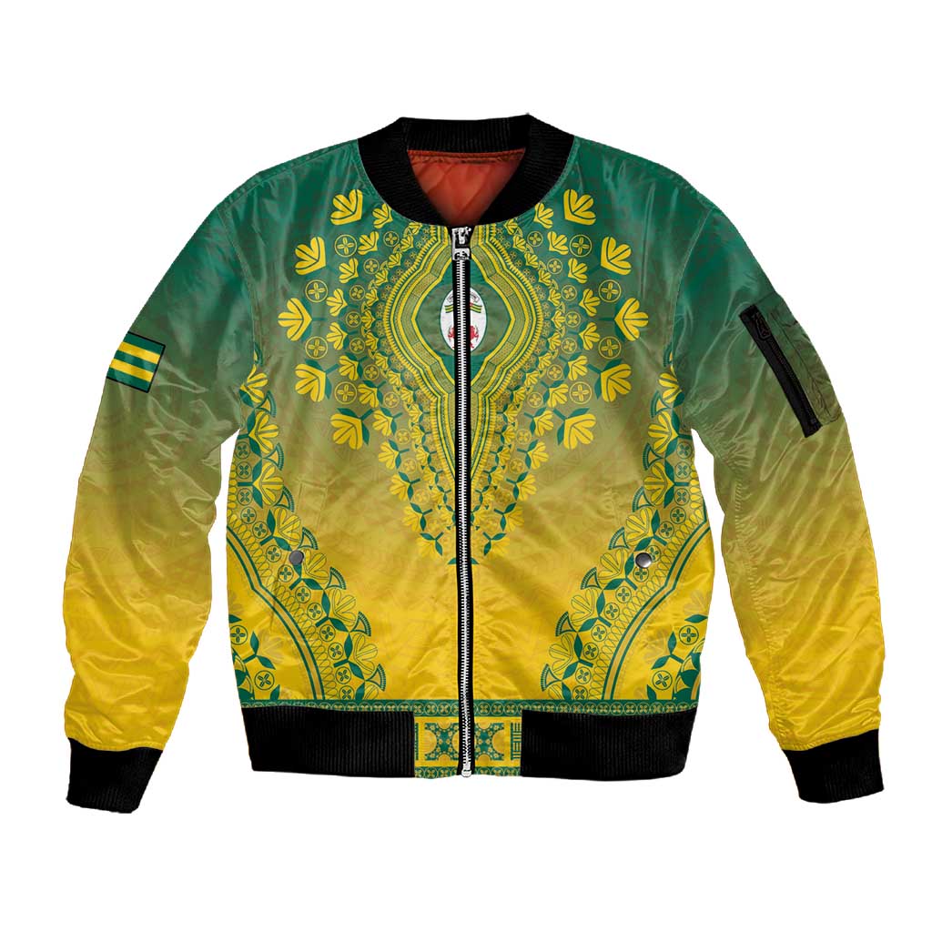 Personalized Afro Togo Sleeve Zip Bomber Jacket African Dashiki Style - African Pride