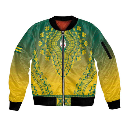 Personalized Afro Togo Sleeve Zip Bomber Jacket African Dashiki Style - African Pride