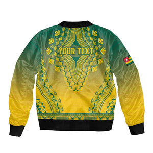 Personalized Afro Togo Sleeve Zip Bomber Jacket African Dashiki Style - African Pride