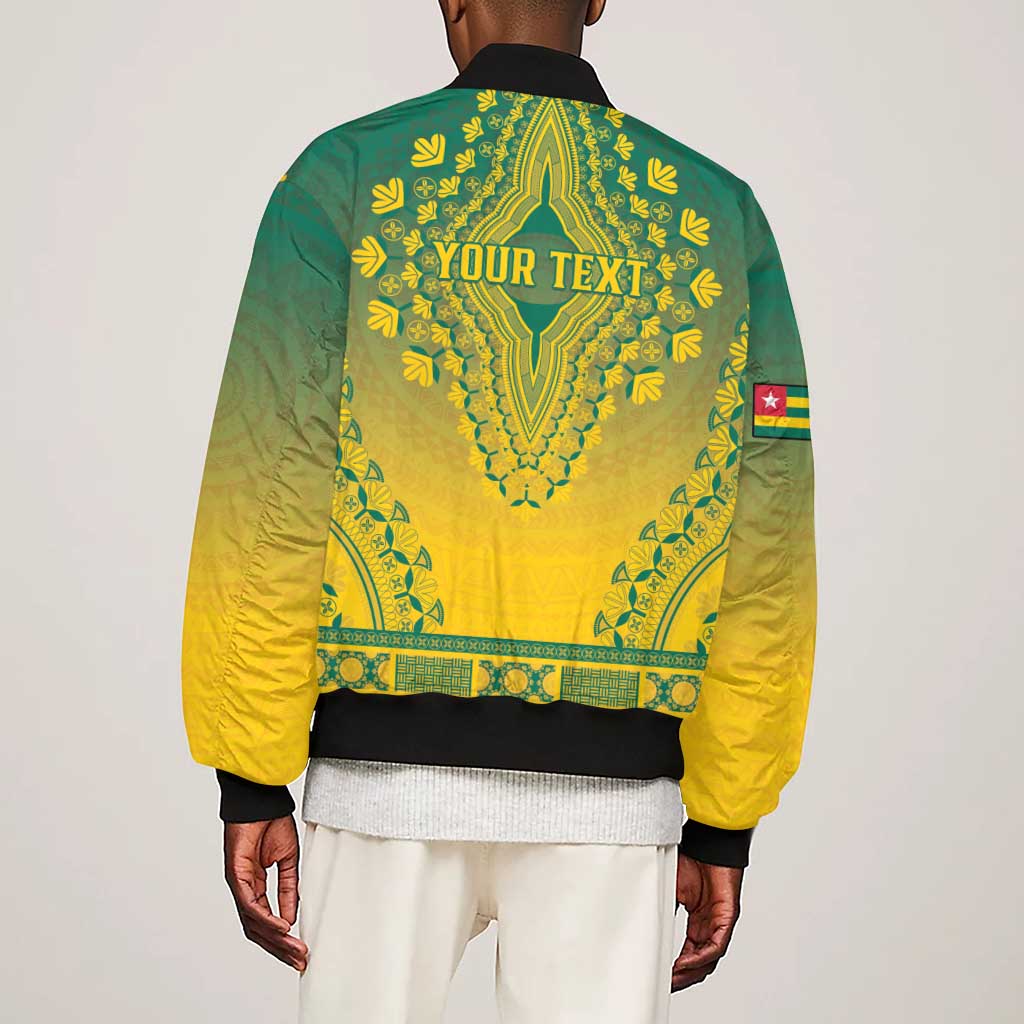 Personalized Afro Togo Sleeve Zip Bomber Jacket African Dashiki Style - African Pride