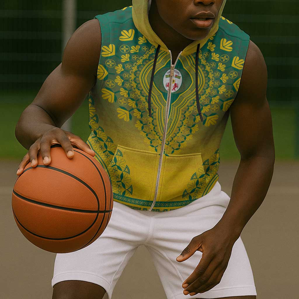 Personalized Afro Togo Sleeveless Zip Hoodie African Dashiki Style - African Pride