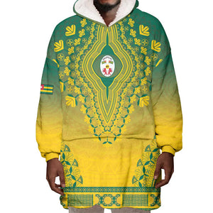 Personalized Afro Togo Wearable Blanket Hoodie African Dashiki Style - African Pride