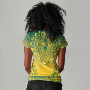 Personalized Afro Togo Women V-Neck T-Shirt African Dashiki Style - African Pride