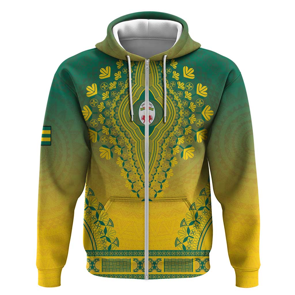 Personalized Afro Togo Zip Hoodie African Dashiki Style - African Pride