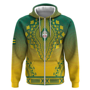 Personalized Afro Togo Zip Hoodie African Dashiki Style - African Pride