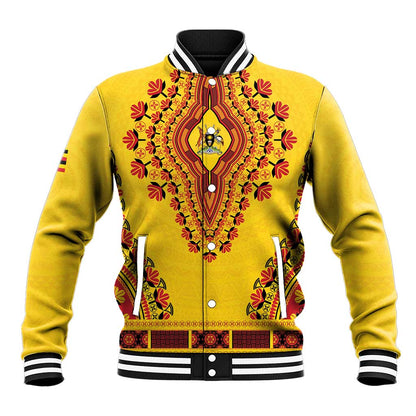 Personalized Afro Uganda Baseball Jacket African Dashiki Style - African Pride