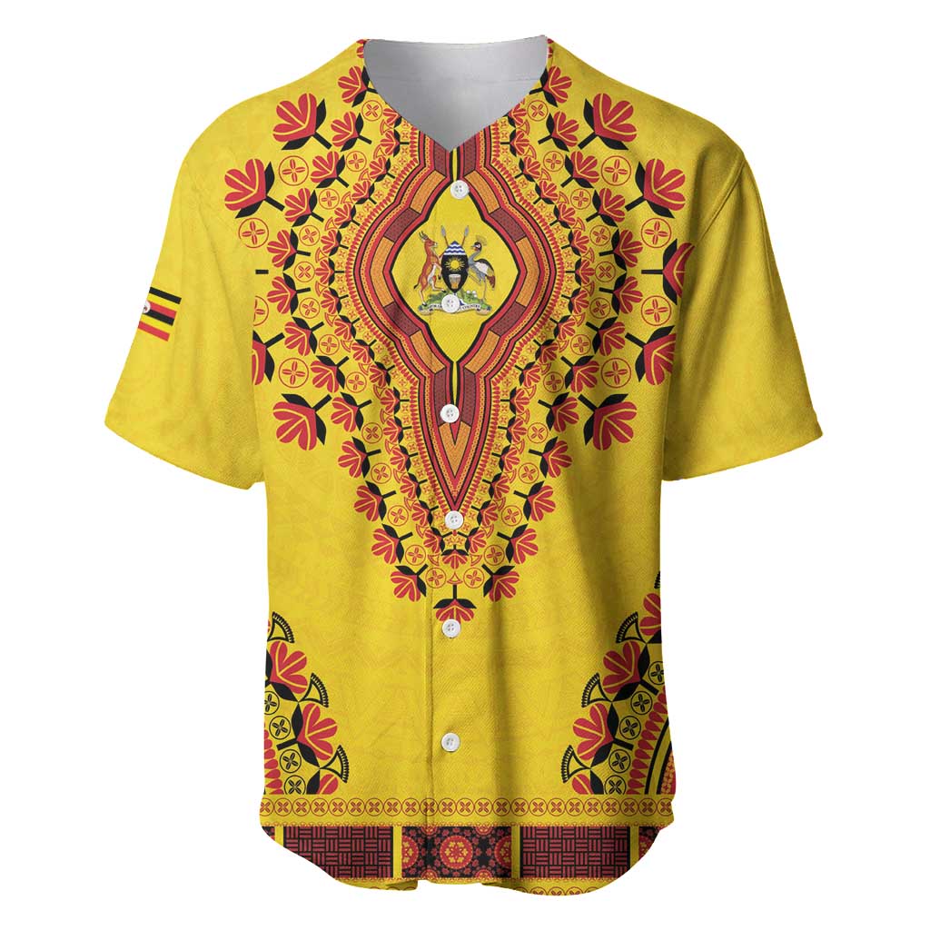 Personalized Afro Uganda Baseball Jersey African Dashiki Style - African Pride