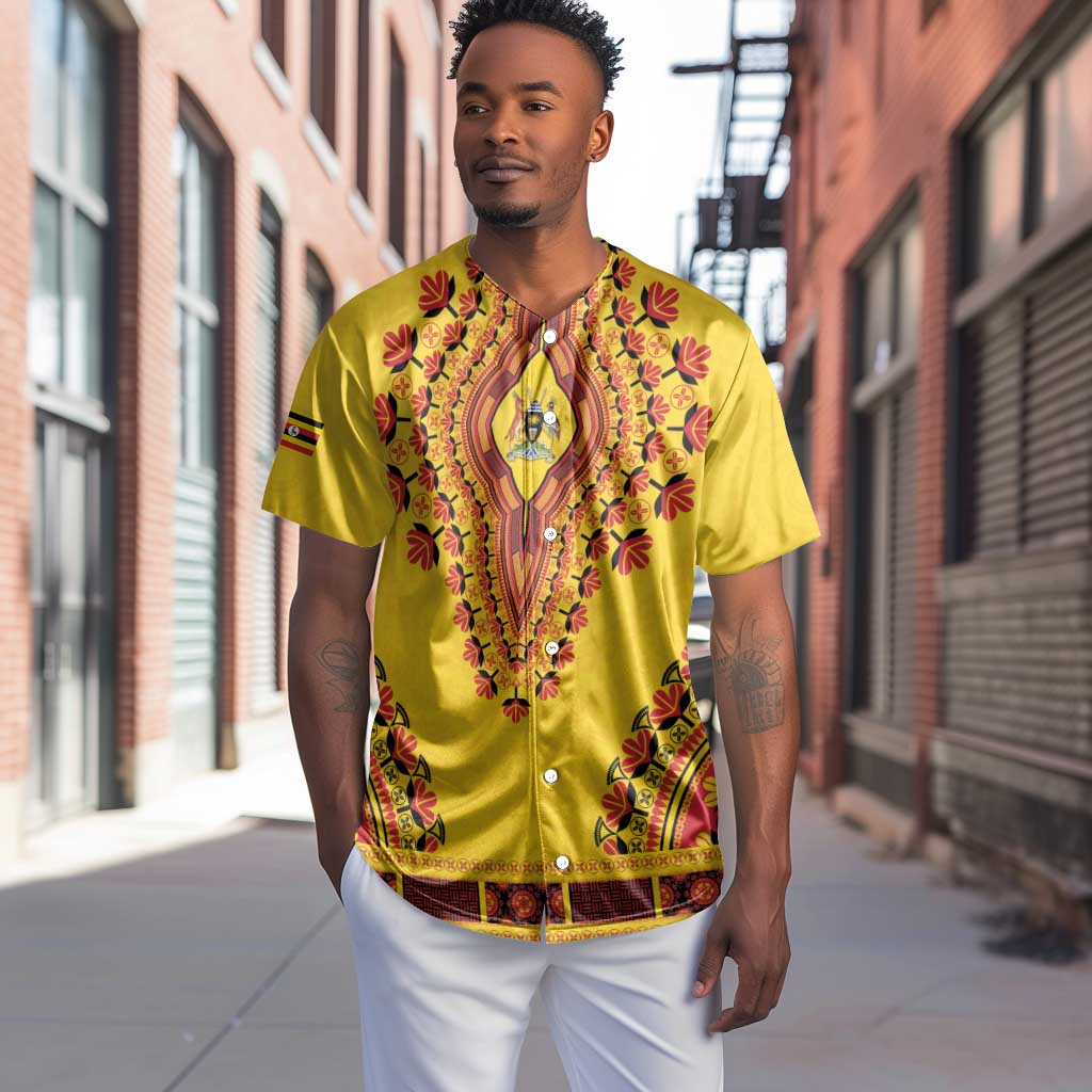 Personalized Afro Uganda Baseball Jersey African Dashiki Style - African Pride